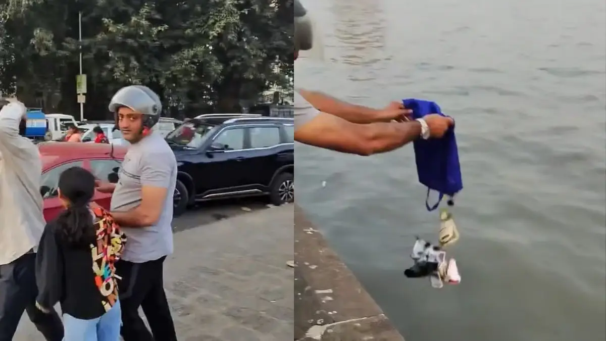 Foreign Tourist Films Man Dumping Garbage Into Arabian Sea at Mumbai's Gateway of India, Video Goes Viral