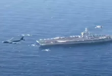 US Navy Downs Iranian Drone in Tense Arabian Sea Encounter Near Aircraft Carrier