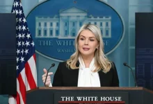 White House Press Secretary Karoline Leavitt speaks during a news briefing at the White House, March 4 [AFP]