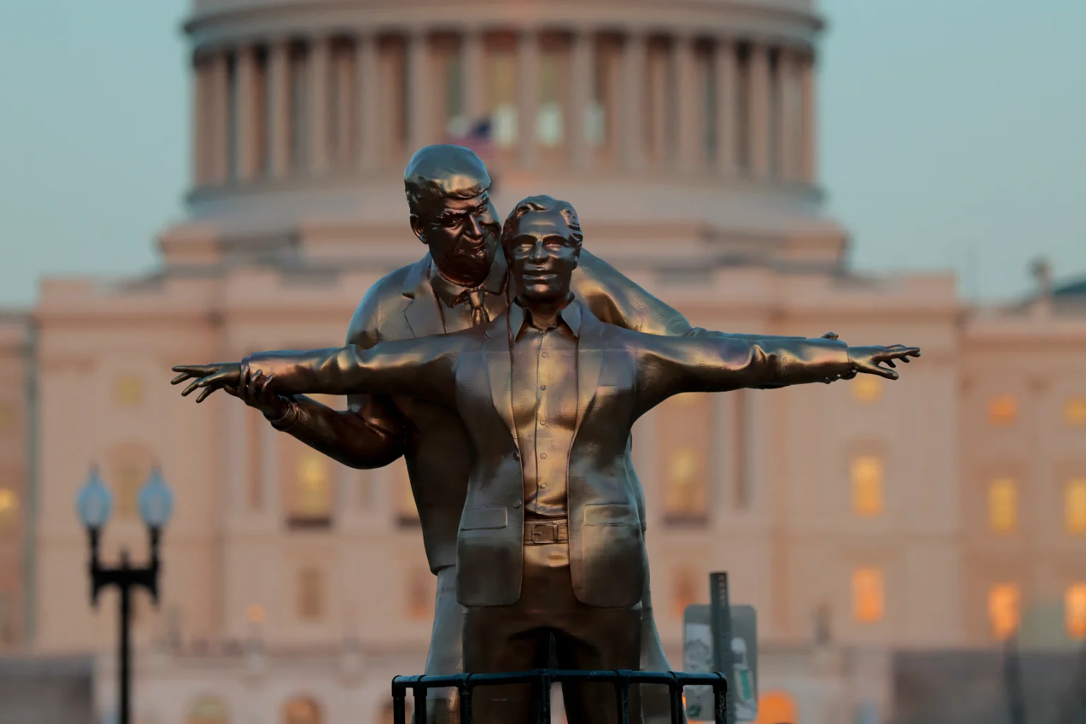 Anonymous Artists Erect 12-Foot Trump-Epstein 'Titanic' Statue On Washington's National Mall