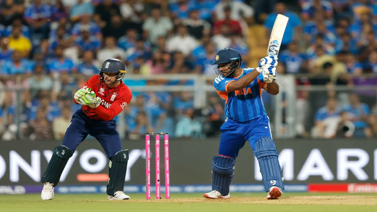 IND vs END: Sanju Samson Fires 89 Off 42 As India Post Record 253/7 Against England in T20 World Cup Semifinal