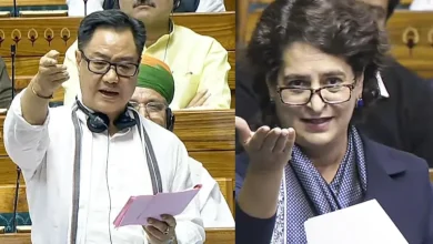 Rijiju Mocks Rahul Gandhi's 2018 Hug-And-Wink In Lok Sabha; Priyanka Fires Back