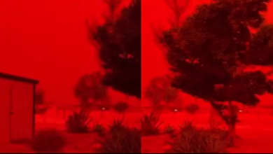 Rare atmospheric conditions and dust storms turned Western Australia’s skies crimson
