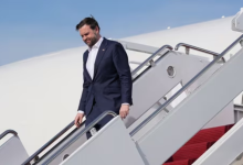US Vice President JD Vance arrives from Islamabad, Pakistan, on Air Force Two, at Joint Base Andrews, Maryland, on April 12, 2026. (AFP)