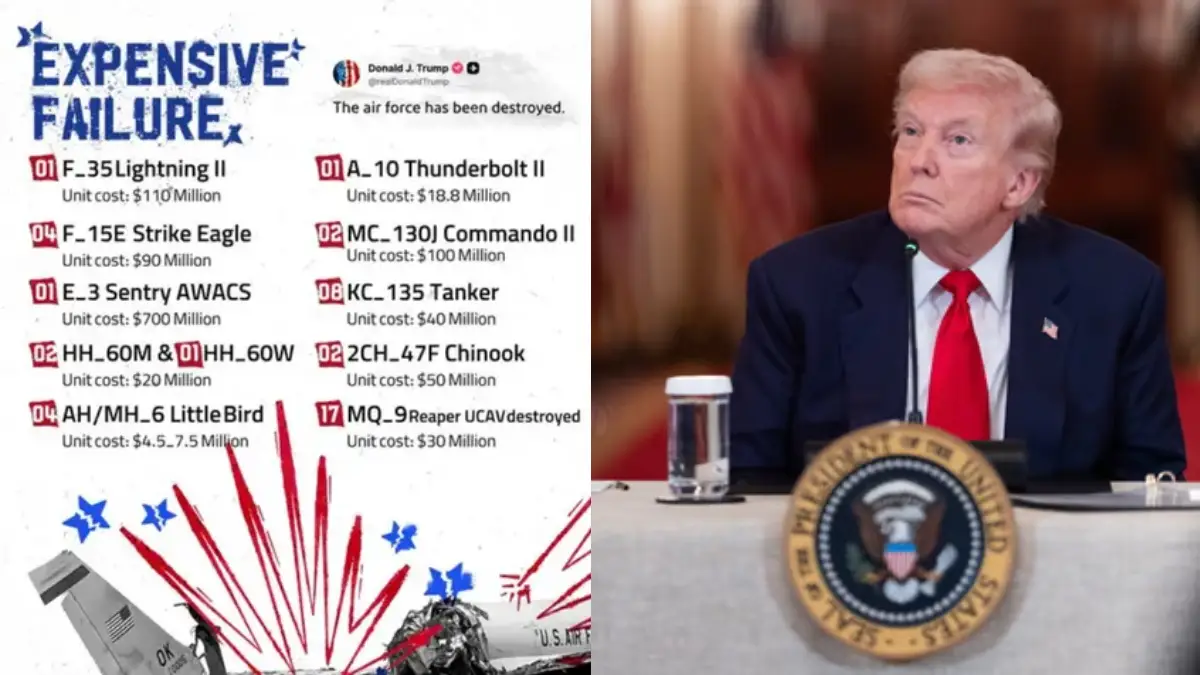 Iran Mocks US Military Losses in 'Expensive Failure' Post, Claims 45 Aircraft Worth $1.87 Billion Downed Since February