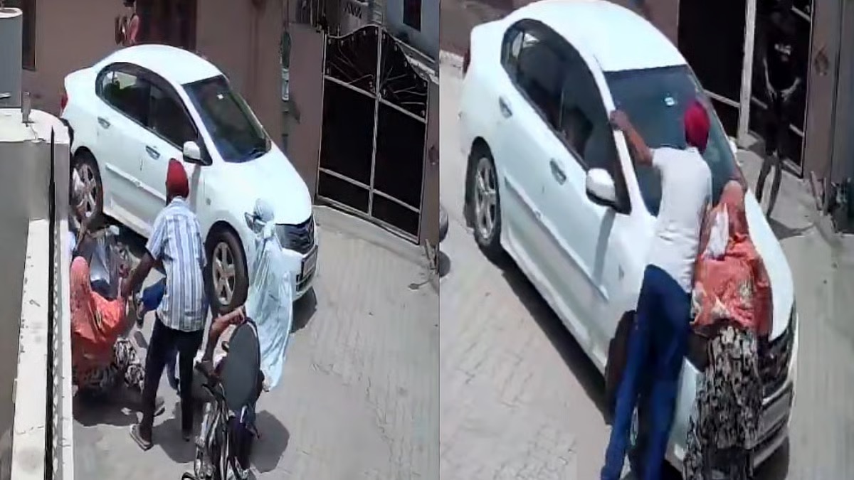 4-Year-Old Girl Abducted in Broad Daylight in Mohali's Kurali Town, Grandparents Struggle to Stop Kidnappers; CCTV Footage Surfaces