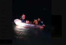 A boat carrying nine submerged in the Yamuna River, leaving six missing and three rescued.