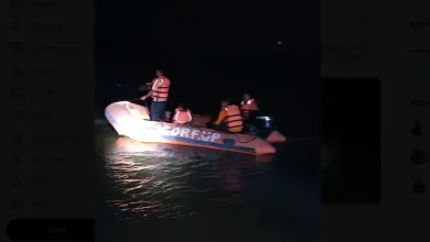 A boat carrying nine submerged in the Yamuna River, leaving six missing and three rescued.