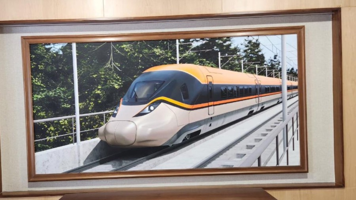 First Photo of Mumbai-Ahmedabad Bullet Train Unveiled at Railway Ministry in Delhi