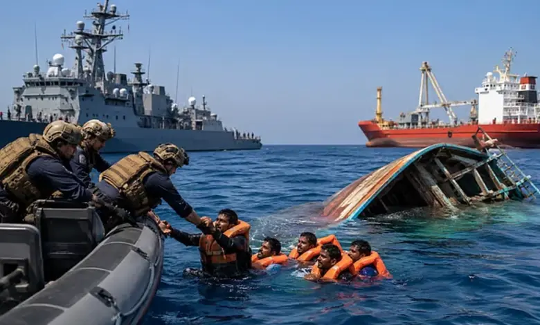 US Navy Rescues Members From An Indian Sinking Ship