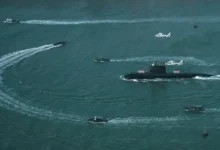 Pakistan's new China-built PNS Hangor submarine was welcomed by its navy in Karachi