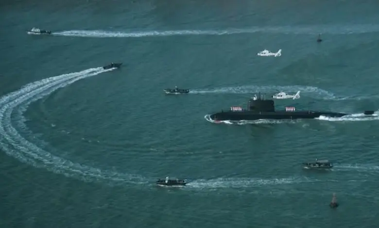Pakistan's new China-built PNS Hangor submarine was welcomed by its navy in Karachi