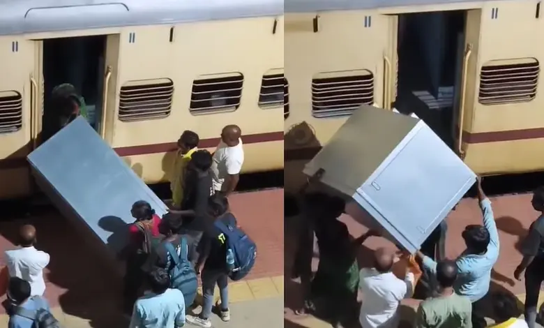 Viral Video Of Passengers Pulling Huge Metal Trunk Through Train Window Prompts Railway Response