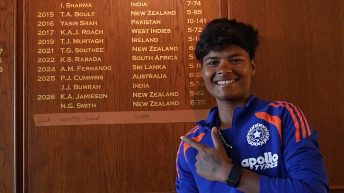 Kranti Goud Creates History as Her Name is Added to the Prestigious Lord's Honours Board