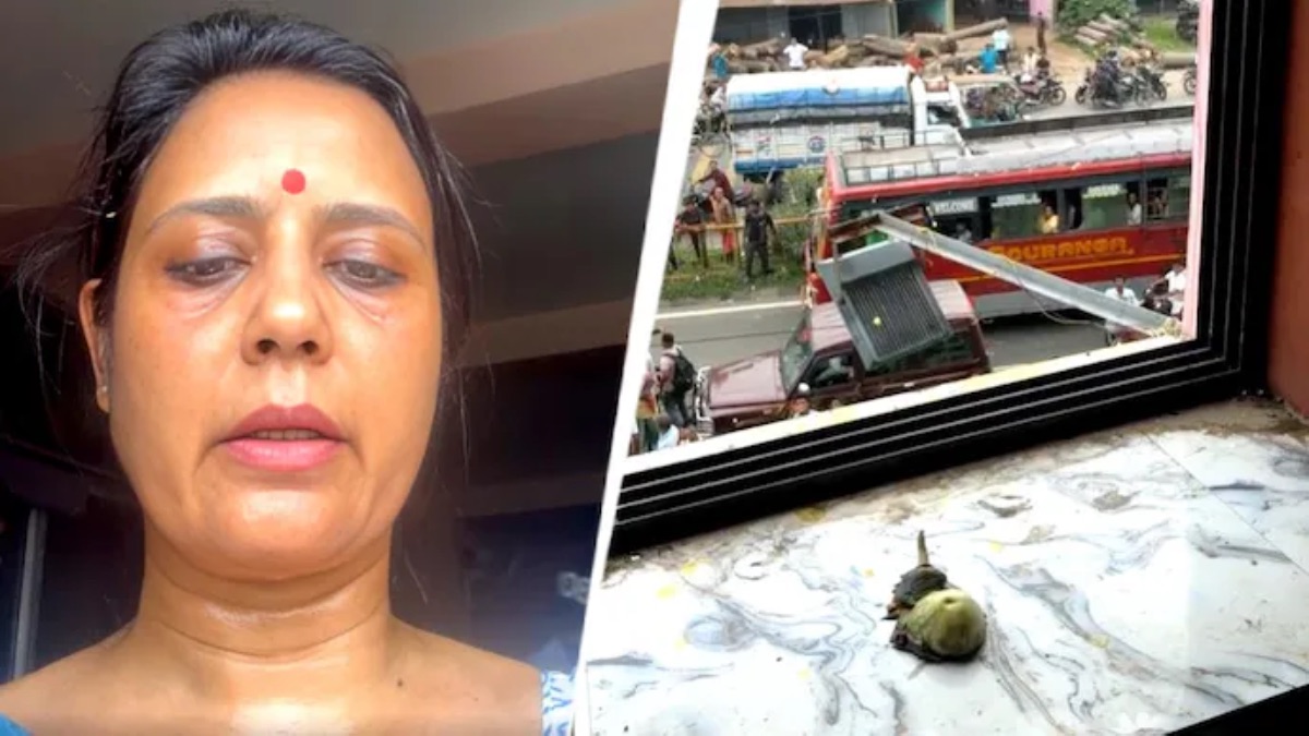 Mahua Moitra Alleges BJP Workers Threw Eggs, Brinjals at Krishnanagar Party Office, Streams Incident Live