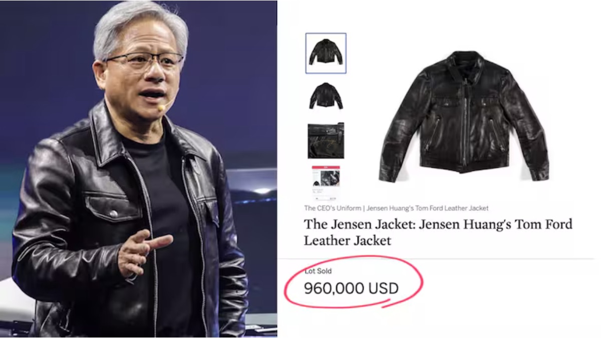 Nvidia CEO Jensen Huang's Signature Leather Jacket Sells for Rs 9.2 Crore at Sotheby's Auction