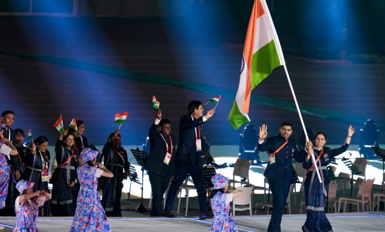 Hi-Tech Opening Ceremony in Japan: Manu Bhaker and Pawan Sehrawat Lead India’s Contingent in Asian Games