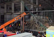 Fifteen Workers Rescued After Iron Slab Collapse at Gandhinagar Construction Site
