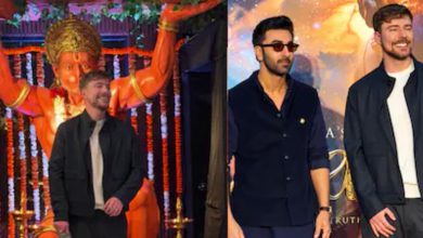 MrBeast with Ranbir Kapoor and Namit Malhotra at the Ramayana event in Mumbai