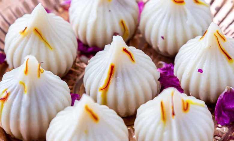 Traditional ukadiche and fried modaks prepared by women's self-help groups for BMC's Modak Mahotsav 2026