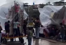 Ganesh Idol Topples in Heavy Rain in Palghar, Several Briefly Trapped