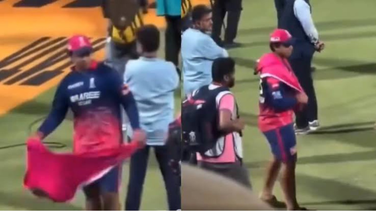 Vaibhav Suryavanshi’s Trouser Antics Continue: Takes Them Off on the Field and Wraps Them Around His Neck!