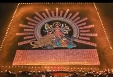 15,000 Cement Bags, One Giant Maa Durga Image: Adani’s 70 Foot Navratri Tribute
