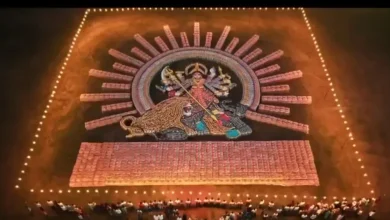 15,000 Cement Bags, One Giant Maa Durga Image: Adani’s 70 Foot Navratri Tribute
