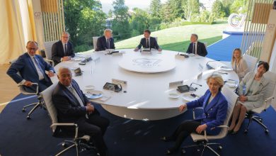 French President Emmanuel Macron speaks on G7 coordination to ease rising fuel prices