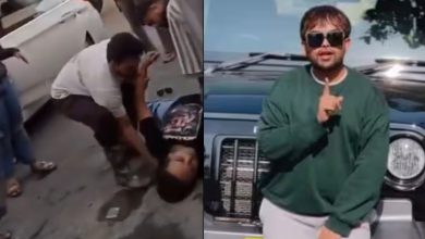 Police at the spot in Amritsar where social media influencer Mad Sandhu was shot dead