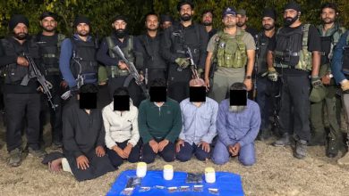 Kulgam Police Arrest 5 Terrorist Associates, Recover Arms and Ammunition in Khrewan Chadder