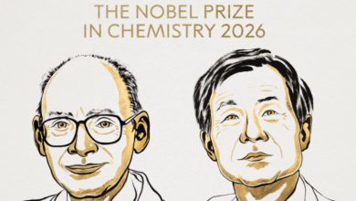 Henri B. Kagan and Kenso Soai, winners of the 2026 Nobel Prize in Chemistry for molecular asymmetry research.
