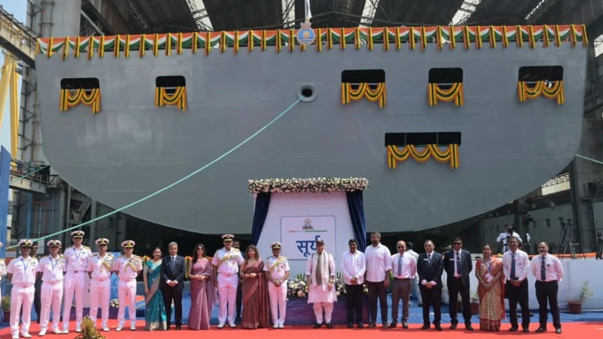 Rajnath Singh Launches Navy's First Fleet Support Ship at Hindustan Shipyard in Visakhapatnam